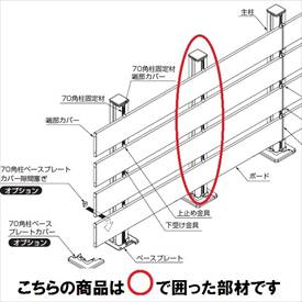 リクシル 樹ら楽ステージ ボードラインフェンス 柱部材 デッキ施工仕様ウッドパーディション柱 ベース仕様 主柱 T10 『リクシル』 『ウッドデッキ 人工木 フェンス』