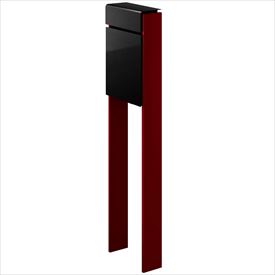 YKK フィッテ (上入れ前だし) DPB-1 『ポスト+柱セット』 ポスト:カームブラック/柱:シックレッド|エクステリアのキロ支店
