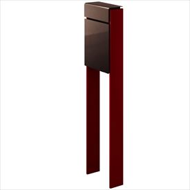 YKK フィッテ (上入れ前だし) DPB-1 『ポスト+柱セット』 ポスト:ダークブラウン/柱:シックレッド|エクステリアのキロ支店