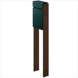 YKK フィッテ （上入れ前だし） DPB-1 『ポスト＋柱セット』 ポスト：ブリティッシュグリーン／柱：ミディアムブラウン｜エクステリアのキロ支店