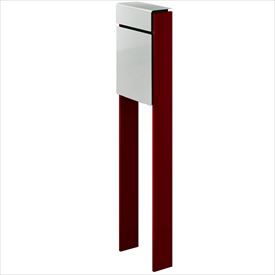 YKK フィッテ （上入れ前だし） DPB-1 『ポスト＋柱セット』 ポスト：シルバー／柱：シックレッド｜エクステリアのキロ支店