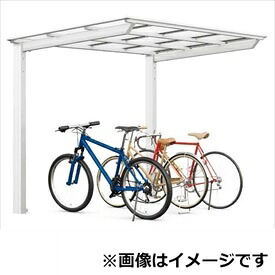 リクシル ネスカF ミニ 基本 21-22型 ロング柱(H25) 熱線遮断FRP板 DRタイプ 『自転車置場 サイクルポート 自転車屋根』