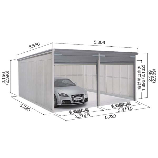 楽天市場】受注生産品 ヨドガレージ ラヴィージュ3 標準＋ 