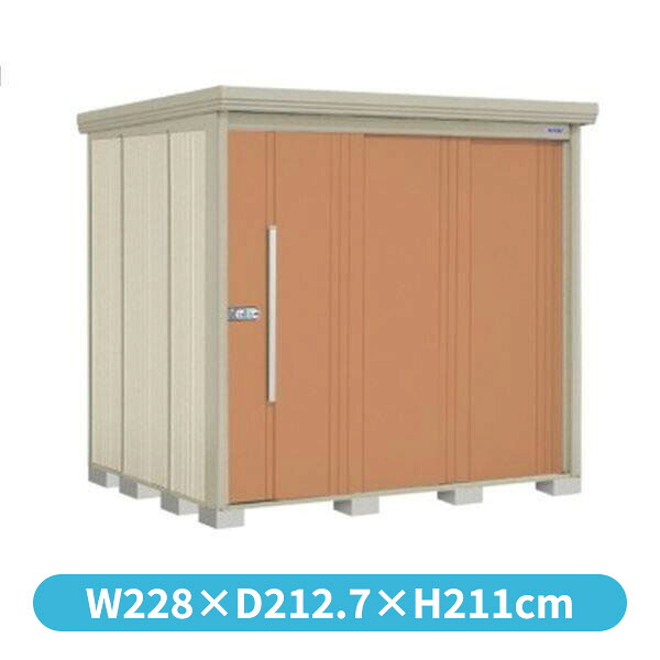 タクボ物置 ND／ストックマン　側面棚 ND-S2219Y 標準屋根 多雪型 『追加金額で工事可能』 『物置 屋外用 大型 倉庫 小屋 屋外 収納庫 diy 大容量 吊り戸 鍵つき 庭』【追加金額で取付工事可能】 トロピカルオレンジ
