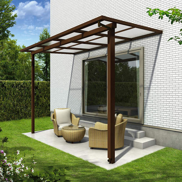 【送料無料】YKK サザンテラス フレームタイプ 関東間 1500N／ｍ2 4間×7尺 （2連結） ポリカ屋根 後付け 『 テラス バルコニー ベランダ 雨よけ 物干し 屋根 diy 』