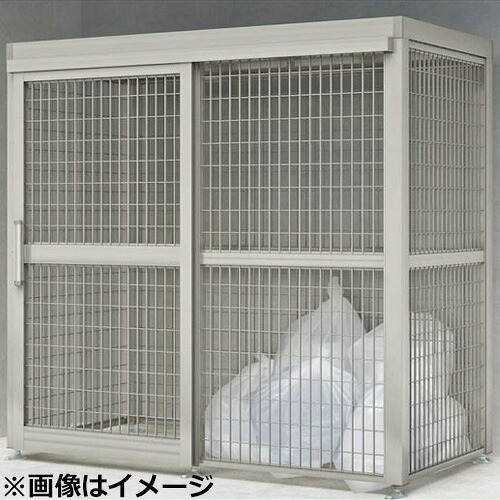 【法人様限定商品 個人宅・現場配送不可】四国化成 ゴミストッカーAMF型 引き戸式 アルミ押出形材屋根 アンカー式 連棟ユニット ＊単体購入不可 LGSAMF-A2020 『アルミ製 ゴミ収集庫 業務用 公共用 集合住宅用』