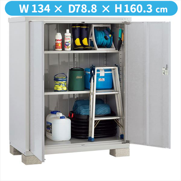 【全面開口】イナバ物置 BJX／アイビーストッカー BJX-137D PS 全面棚タイプ『物置 屋外 小型 小屋 倉庫 収納庫 イナバ diy キット スリム おしゃれ』【関東・東海地方限定配送】【追加金額で取付工事可能】 PS(プラチナシルバー)