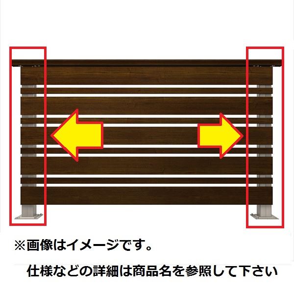 YKKAP ルシアスデッキフェンスA02型 間仕切柱・部品 ベースプレート施工 端柱セット(笠木連結金具、ベースプレート付) T80 2本入り ウッドデッキ フェンス パネル 人工木 樹脂 diy プラチナステン