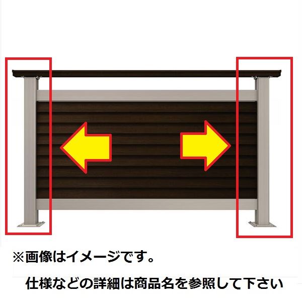 YKKAP ルシアスデッキフェンスB05型 間仕切柱・部品 ベースプレート施工 端柱セット（笠木連結金具、ベースプレート付） T80 2本入り ウッドデッキ フェンス パネル 人工木 樹脂 diy