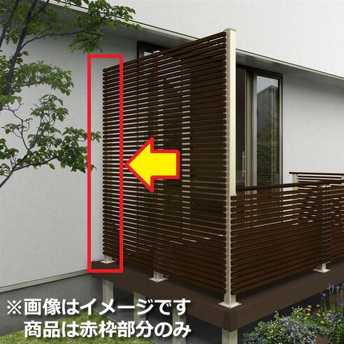 YKKAP ルシアスハイパーテイションA03型 間仕切柱・部品 ベースプレート施工 端柱セット(控え金具付) T190 2本入り ウッドデッキ フェンス パネル 人工木 樹脂 diy