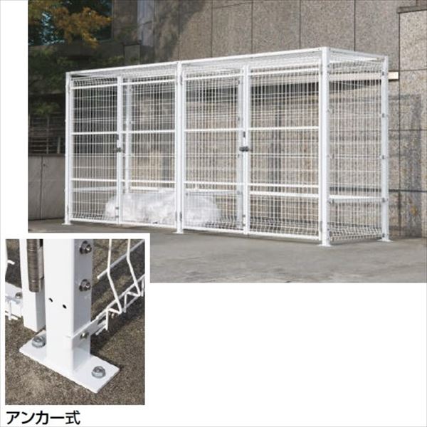 【法人様限定商品 個人宅・現場配送不可】四国化成 ゴミストッカーEMF型 LGEM-GA2020 開き戸式 アンカー式 連棟ユニット 両開き ＊単体購入不可 『ゴミ収集庫』『ダストボックス ゴミステーション 屋外』『ゴミ袋（45L）集積目安 151袋、世帯