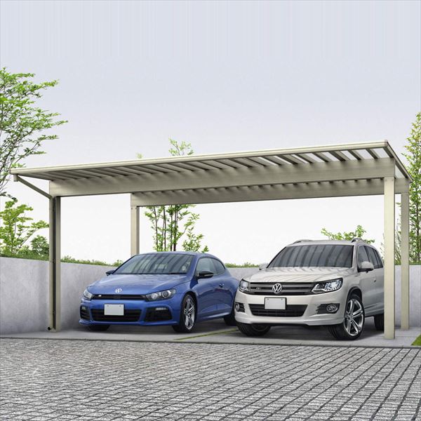 オンラインショップ の送料無料 Ykkap 積雪地向けでありながら 光を通す2台用のフラットカーポートです 全国配送 Ykkap エフルージュ ツイン50 基本セット ハイロング 51 60l ポリカーボネート屋根 Jsd Wn 積雪50cm地域用 アルミカーポート 2台用 5160lサイズ