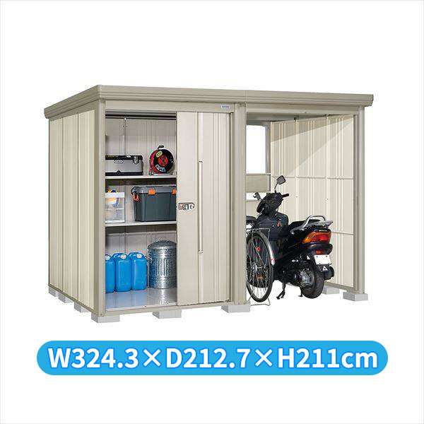 タクボ物置 TP/ストックマンプラスアルファ TP-S31R19 多雪型 『物置 屋外 大型 倉庫 小屋 収納庫 diy サイクルポート タイヤ テント 庭 おしゃれ』【追加金額で取付工事可能】 ムーンホワイト|エクステリアのキロ支店