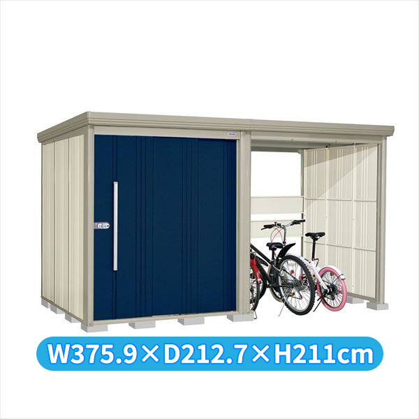 タクボ物置 TP／ストックマンプラスアルファ TP-SZ37R19 多雪型 『物置 屋外 大型 倉庫 小屋 収納庫 diy サイクルポート タイヤ テント 庭 おしゃれ』【追加金額で取付工事可能】 ディープブルー 128,800円