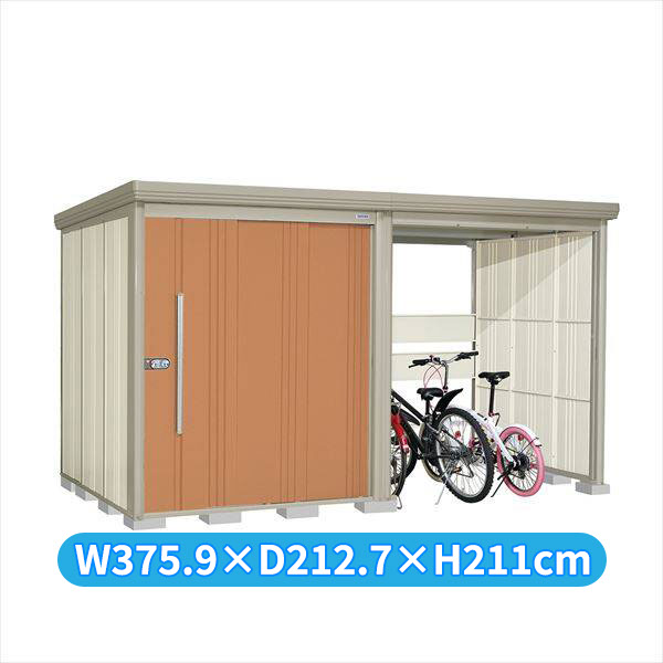 タクボ物置 TP／ストックマンプラスアルファ TP-SZ37R19 多雪型 『物置 屋外 大型 倉庫 小屋 収納庫 diy サイクルポート タイヤ テント 庭 おしゃれ』【追加金額で取付工事可能】 トロピカルオレンジ
