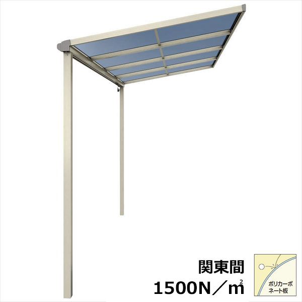 【送料無料】YKKAP テラス屋根 ソラリア 壁付納まり 積雪50cm 柱標準タイプ 関東間 3.5間 × 4尺 フラット型 一般ポリカ屋根 ロング柱 2連結 上から施工『 テラス バルコニー ベランダ 雨よけ 物干し 屋根 diy 』
