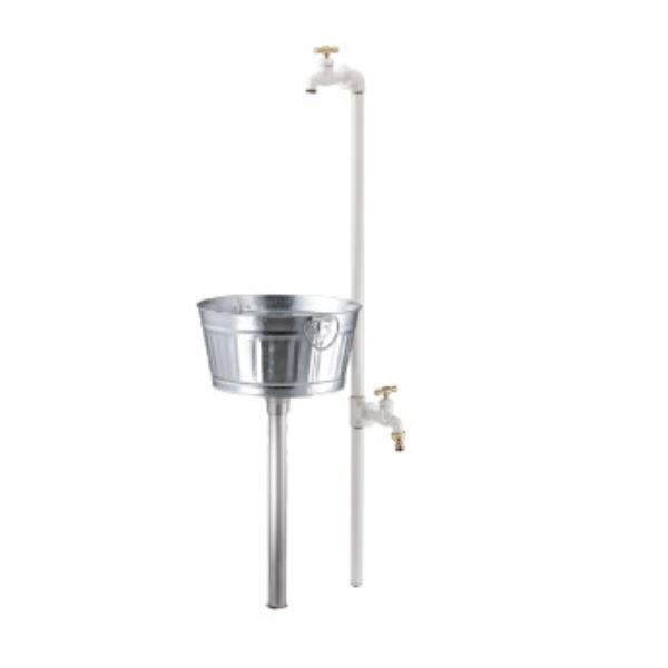 ミズタニバルブ工業 小庭リウム パイプ Piprop+PlantPan MP-CO-2Pi-WH 『水栓柱・立水栓 屋外用』|エクステリアのキロ支店