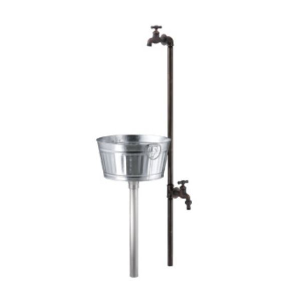 ミズタニバルブ工業 小庭リウム パイプ Piprop+PlantPan MP-CO-2Pi-BR 『水栓柱・立水栓 屋外用』