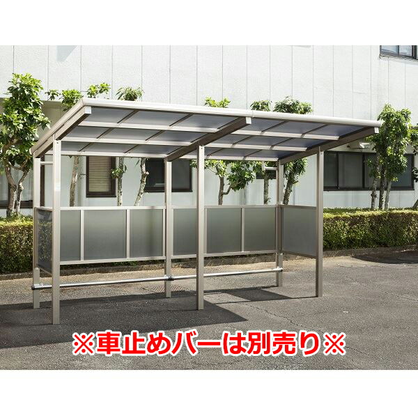 サイクルポート 大仙(ダイセン) 自転車置場F(フラット) 積雪20cm仕様 間口36 側面/背面パネル１段 BSF-1801〇J□ ６台用 『アルミ製 家庭用 駐輪 自転車置き場 屋根』