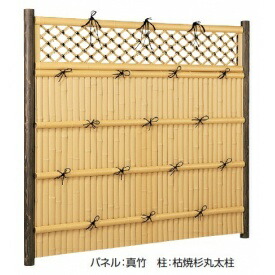 タカショー　e-バンブーユニット 格子垣　H1800　パネル（両面）　H1800　＊柱は別売です　『竹垣フェンス　柵』 真竹