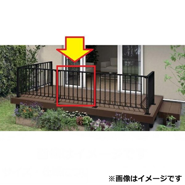 YKKAP リウッドデッキS シャローネデッキフェンス1型 本体 08用 Ｔ80 ウッドデッキ フェンス パネル 鋳物 人工木 樹脂 diy カームブラック｜エクステリアのキロ支店