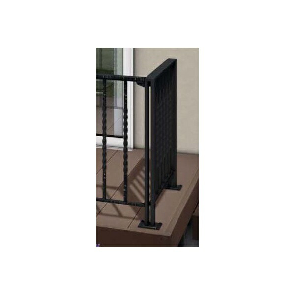 YKKAP リウッドデッキS シャローネデッキフェンス1型用 90°専用角柱 Ｔ100 ウッドデッキ フェンス パネル 鋳物 人工木 樹脂 diy カームブラック 14,846円