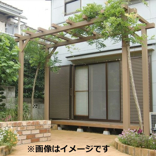 タカショー エバーエコウッド パーゴラ デッキ取付仕様 片柱タイプ（K） 1.5間×6尺