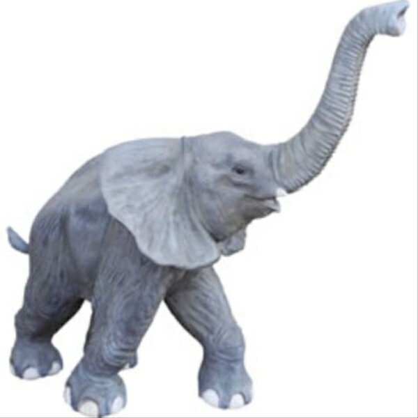FRP 鼻を高く突き上げる子ゾウ Walking BaBy Elephant fr090026 『動物園オブジェ アニマルオブジェ 店舗・イベント向け』