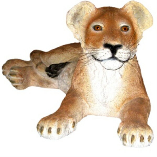 FRP 親真似子ライオン Lion CuB - Lying down fr080116 『動物園オブジェ アニマルオブジェ 店舗・イベント向け』