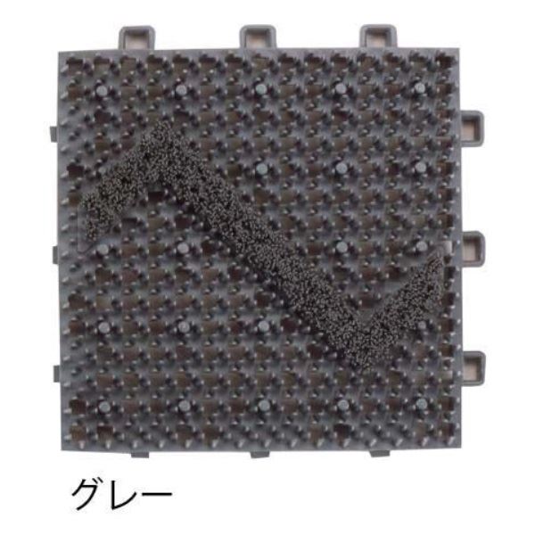 ミヅシマ工業 ブラシマットD 本体 150×150×23mm 1ケース(120ピース入) グレー #408-0020 グレー