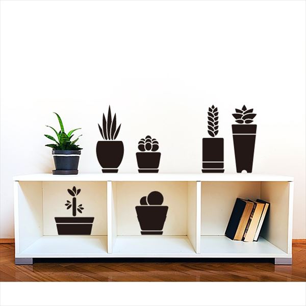 信頼 かわいい 壁 シール おしゃれ 東京ステッカー 高級ウォールステッカー 植物 多肉植物 Mサイズ Ts0024 Fm ブラック ライト イルミネーション Proceso Hn