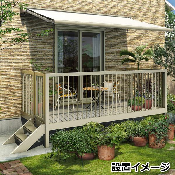 楽天市場 Ykkap ルシアスバルコニー 柱建式 庭置納まり たて格子 関東間 標準柱 1間 6尺 門扉外観右側 R 手すり高さ1 105mm 床 グレイベージュ エクステリアのキロ楽天市場支店