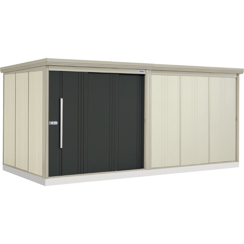 タクボ物置 ND／ストックマン　棚板なし仕様 ND-4422 標準屋根 一般型 『物置 屋外用 大型 倉庫 小屋 屋外 収納庫 diy 大容量 吊り戸 鍵つき 庭』 アイボリーブラック
