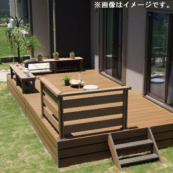 【本格的】【組み立て式】三富 れい樹 デッキセット エクセレント 間口2.0間×出幅7尺 ロング束柱『 ウッドデッキ 縁台 縁側 人工木 樹脂 diy キット 腐らない 庭 屋外 屋根 おしゃれ 』