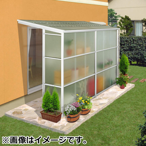 【送料無料】三協アルミ オイトック 3間&times;6尺 波板タイプ／関東間／H=7尺／両袖タイプ／600タイプ／2連棟 ※パネル別売『物置 1階用 ストックヤード DIY 雨よけ 洗濯干し場 後付け エクステリア 』｜エクステリアのキロ支店