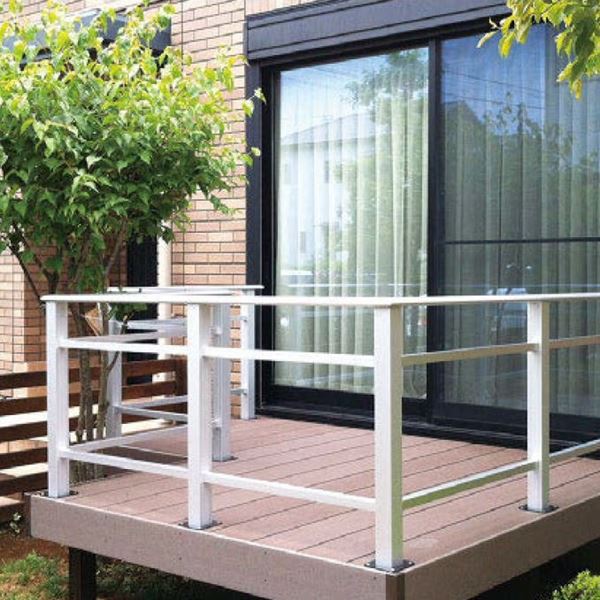 タカショー エバーアートウッド デッキ手摺り シンプルスタイル 30×30 H800 アルミカラー|エクステリアのキロ支店