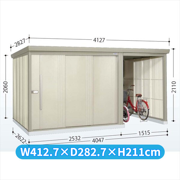 タクボ物置 TP／ストックマンプラスアルファ TP-4026 一般型 『物置 屋外 大型 倉庫 小屋 収納庫 diy サイクルポート タイヤ テント 庭 おしゃれ』【追加金額で取付工事可能】 ムーンホワイト