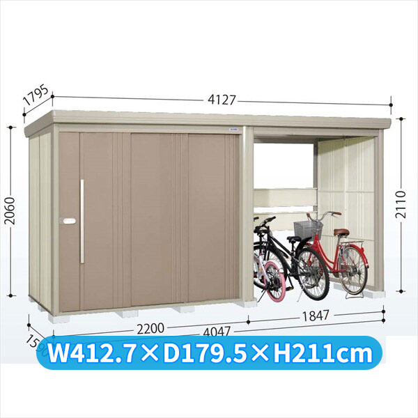 タクボ物置 TP／ストックマンプラスアルファ TP-Z40R15 一般型 『物置 屋外 大型 倉庫 小屋 収納庫 diy サイクルポート タイヤ テント 庭 おしゃれ』【追加金額で取付工事可能】 カーボンブラウン