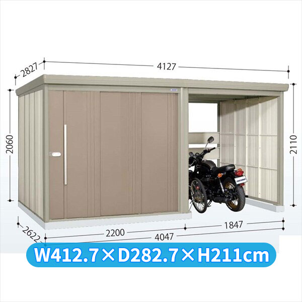 タクボ物置 TP／ストックマンプラスアルファ TP-Z40R26 一般型 『物置 屋外 大型 倉庫 小屋 収納庫 diy サイクルポート タイヤ テント 庭 おしゃれ』【追加金額で取付工事可能】 カーボンブラウン