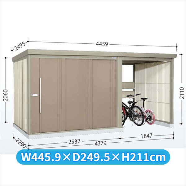 タクボ物置 TP／ストックマンプラスアルファ TP-S43R22 多雪型 『物置 屋外 大型 倉庫 小屋 収納庫 diy サイクルポート タイヤ テント 庭 おしゃれ』【追加金額で取付工事可能】 カーボンブラウン｜エクステリアのキロ支店 168,400円