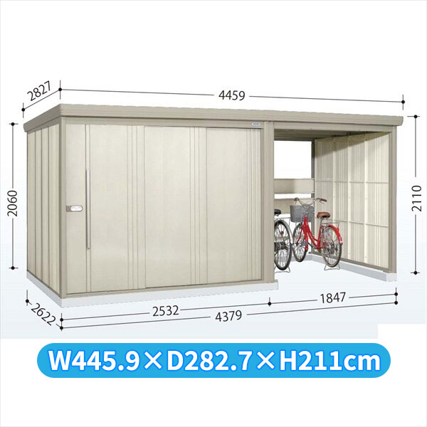 タクボ物置 TP／ストックマンプラスアルファ TP-S43R26 多雪型 『物置 屋外 大型 倉庫 小屋 収納庫 diy サイクルポート タイヤ テント 庭 おしゃれ』【追加金額で取付工事可能】 ムーンホワイト