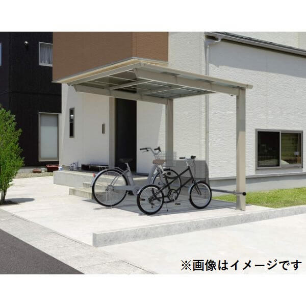 サイクルポート 三協アルミ セルフィ ミニタイプ 基本タイプ 2218 H28 本体：アルミ形材/屋根材：熱線遮断ポリカ 『サビに強いアルミ 家庭用 自転車置き場 屋根』