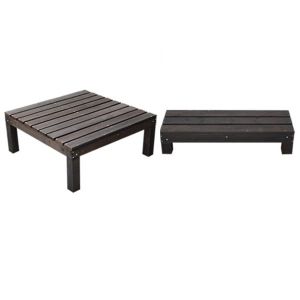 Sスタイル ユニットウッドデッキ harmonie(アルモニー)90×90 ステップ付 組立品 #SDKIT9090STP-DBR ダークブラウン 『濡れ縁』|エクステリアのキロ支店