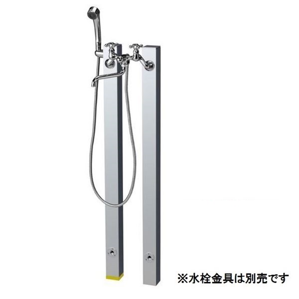 ニッコー シャワープレイスコロル 水用 + お湯用 セット OPB-RS-24(H) シルバー 『水栓柱・立水栓 蛇口は別売り ニッコーエクステリア』 ＊蛇口は付属しておりません。 シルバー（SV)｜エクステリアのキロ支店
