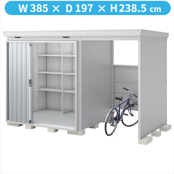 【自転車置場 駐輪】イナバ物置 FW/フォルタ ウィズ FW-2218+15KH PS ハイルーフ 右側開放スペース 多雪型『物置 屋外 大型 diy』【関東・東海地方限定配送】【追加金額で取付工事可能】 PS(プラチナシルバー)|エクステリアのキロ支店