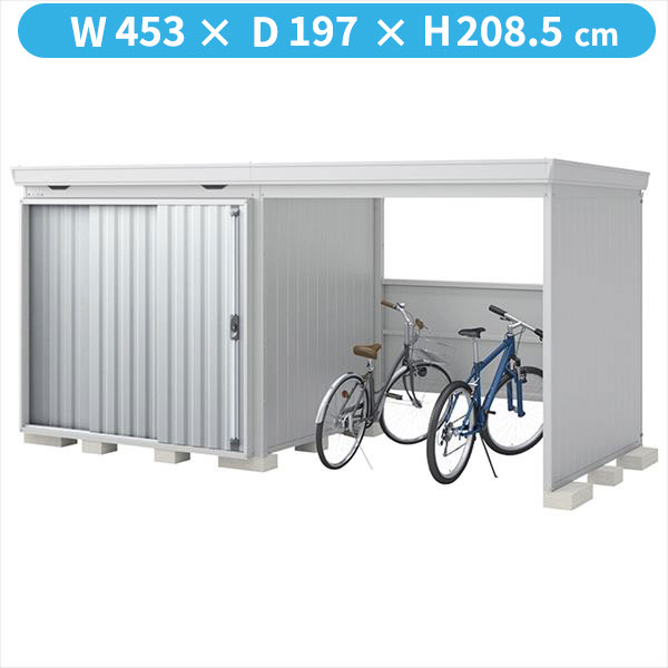 【自転車置場　駐輪】イナバ物置 FW／フォルタ ウィズ FW-2218+22KS PS スタンダード　右側開放スペース 一般型 結露軽減材付屋根『物置 屋外 大型 diy』【関東・東海地方限定配送】【追加金額で取付工事可能】 PS（プラチナシルバー）
