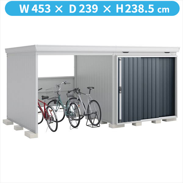 【自転車置場　駐輪】イナバ物置 FW／フォルタ ウィズ FW-22K+2222H CG ハイルーフ　左側開放スペース 一般型 結露軽減材付屋根『物置 屋外 大型 diy』【関東・東海地方限定配送】【追加金額で取付工事可能】 CG（チャコールグレー）