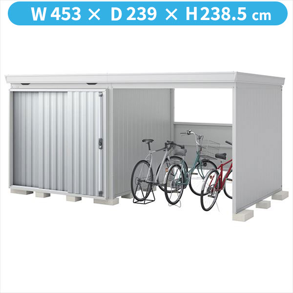 【自転車置場　駐輪】イナバ物置 FW／フォルタ ウィズ FW-2222+22KH PS ハイルーフ　右側開放スペース 多雪型 結露軽減材付屋根『物置 屋外 大型 diy』【関東・東海地方限定配送】【追加金額で取付工事可能】 PS（プラチナシルバー）