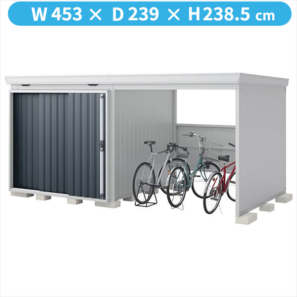 【自転車置場　駐輪】イナバ物置 FW／フォルタ ウィズ FW-2222+22KH CG ハイルーフ　右側開放スペース 多雪型 結露軽減材付屋根『物置 屋外 大型 diy』【関東・東海地方限定配送】【追加金額で取付工事可能】 CG（チャコールグレー）