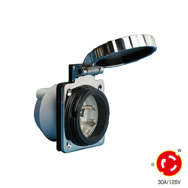 MARINCO マリンコ 船外パワーインレット ステンレスカバー 陸電ケーブル コンセント インレット 30A 125V用 303SSEL-B 23,528円